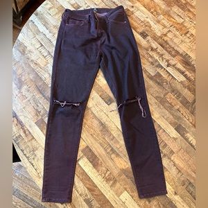 Mid Rise Skinny Dark Red/Purple Jeans